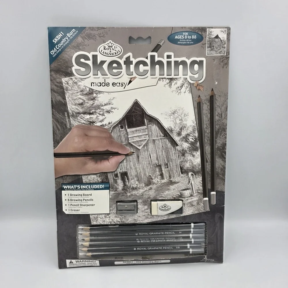 New Royal Langnickel Sketching Made Easy Kit 8.75 x 11.3 SKBN1 Old Country Barn
